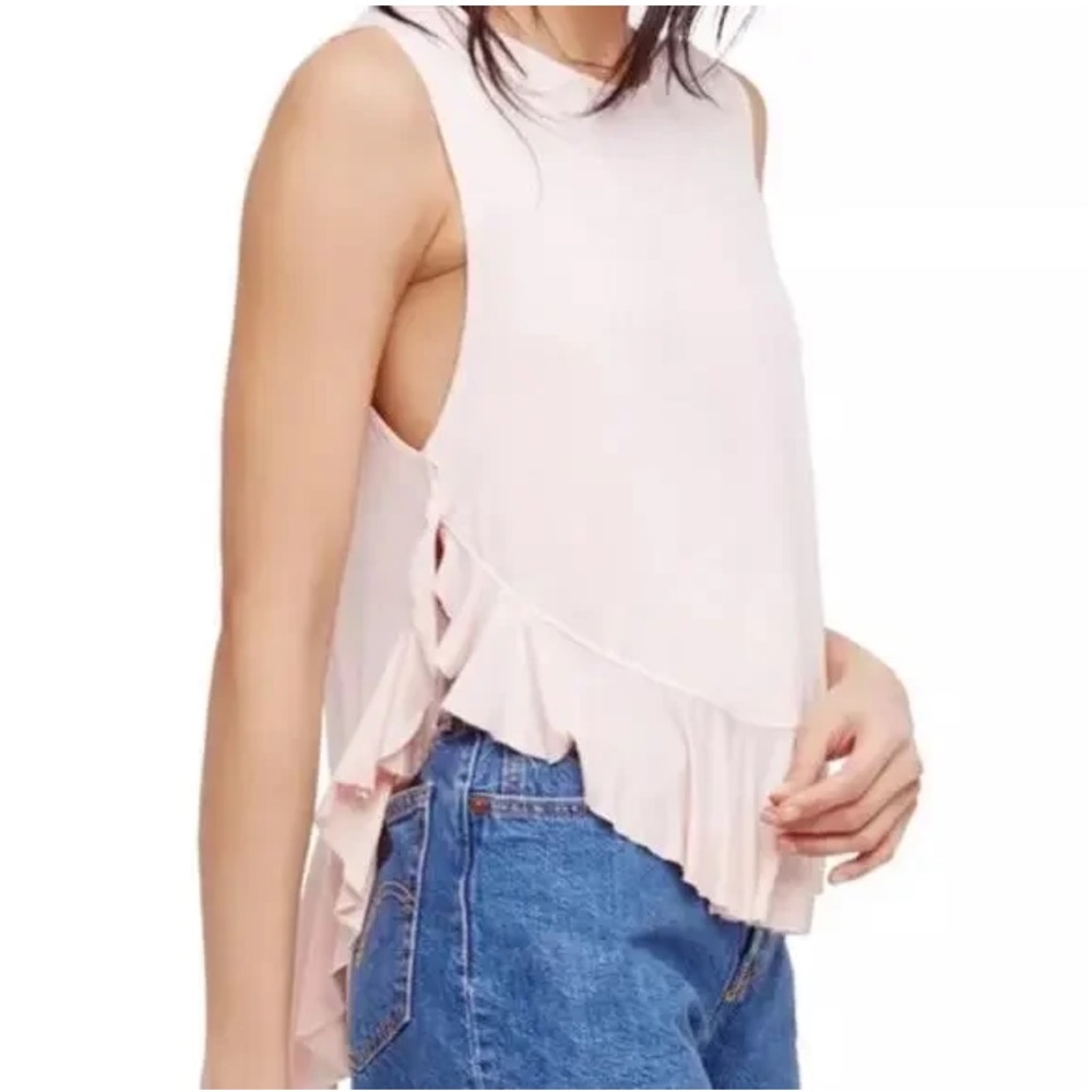 We the Free Womens Uptown Peplum V-Hem Pink Casual Top NWT